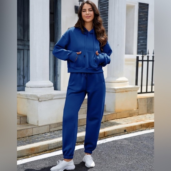 NWOT navy blue cotton, jogging suit size 2 XL - Picture 4 of 8